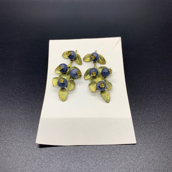 Blueberry Drop Post Earrings by Michael Michaud - Picture 4 of 4